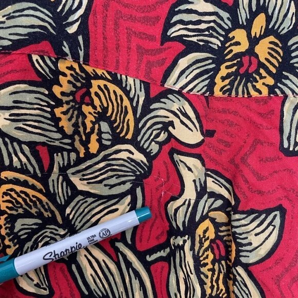 𝅺MAMBO • 90s Loud Shirts Red Hawaiian Floral Shirt - Picture 6 of 9